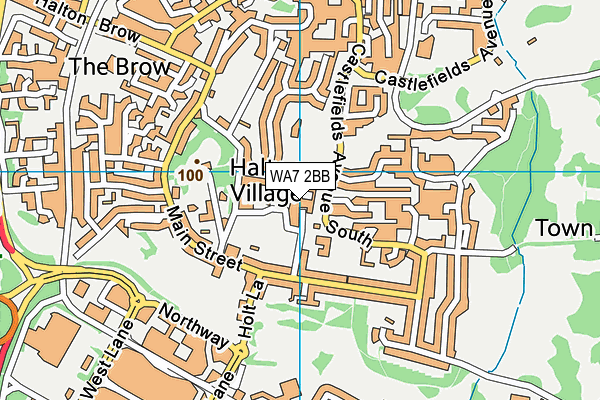 WA7 2BB map - OS VectorMap District (Ordnance Survey)