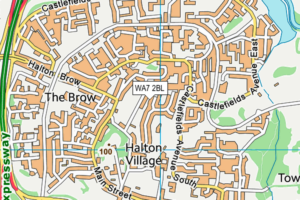 WA7 2BL map - OS VectorMap District (Ordnance Survey)