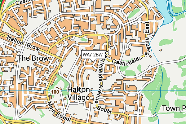 WA7 2BW map - OS VectorMap District (Ordnance Survey)