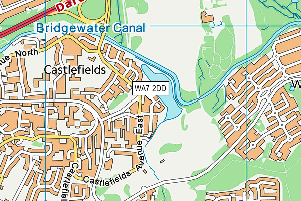 WA7 2DD map - OS VectorMap District (Ordnance Survey)
