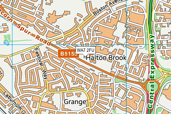 WA7 2FU map - OS VectorMap District (Ordnance Survey)