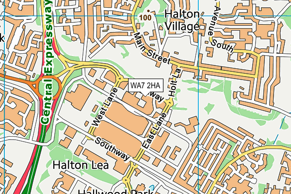 WA7 2HA map - OS VectorMap District (Ordnance Survey)