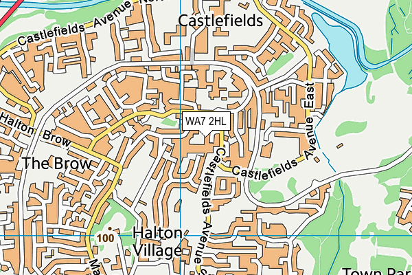 WA7 2HL map - OS VectorMap District (Ordnance Survey)