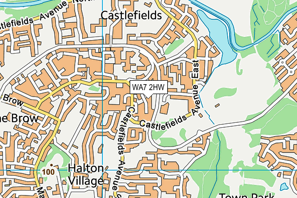 WA7 2HW map - OS VectorMap District (Ordnance Survey)