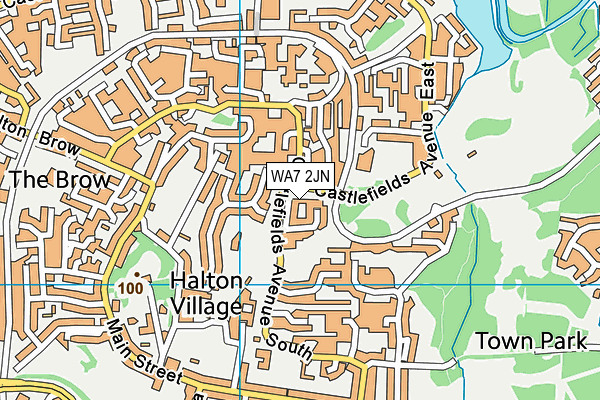 WA7 2JN map - OS VectorMap District (Ordnance Survey)