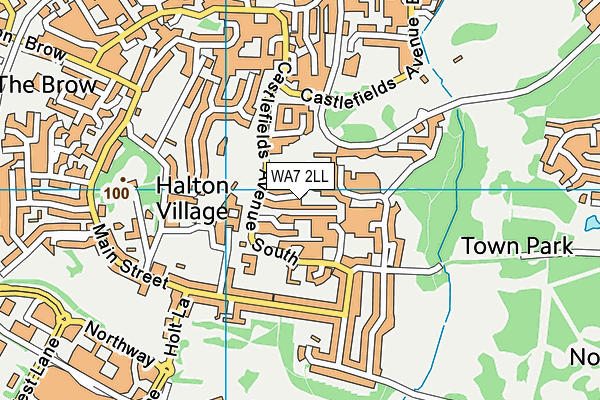WA7 2LL map - OS VectorMap District (Ordnance Survey)