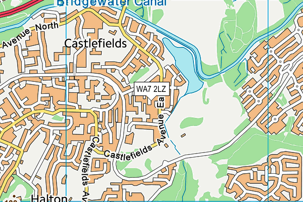 WA7 2LZ map - OS VectorMap District (Ordnance Survey)