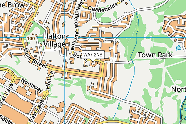 WA7 2NS map - OS VectorMap District (Ordnance Survey)