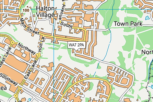 WA7 2PA map - OS VectorMap District (Ordnance Survey)