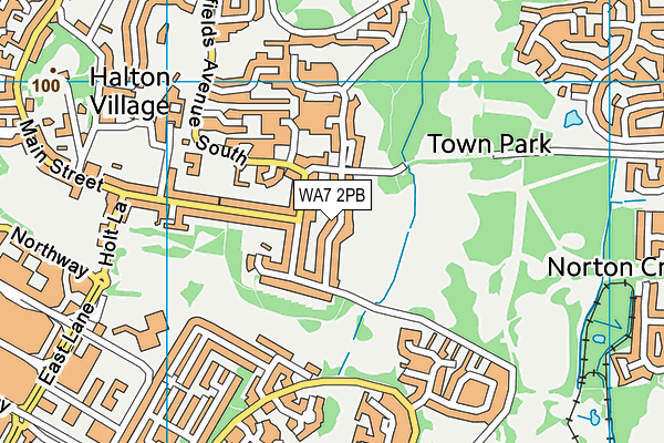 WA7 2PB map - OS VectorMap District (Ordnance Survey)