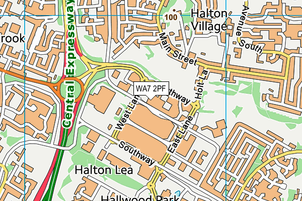 WA7 2PF map - OS VectorMap District (Ordnance Survey)