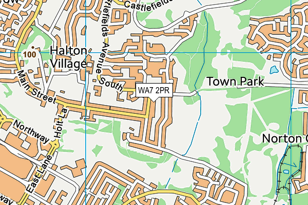 WA7 2PR map - OS VectorMap District (Ordnance Survey)