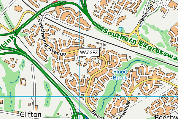 Beechwood Community Centre Cic map (WA7 2PZ) - OS VectorMap District (Ordnance Survey)