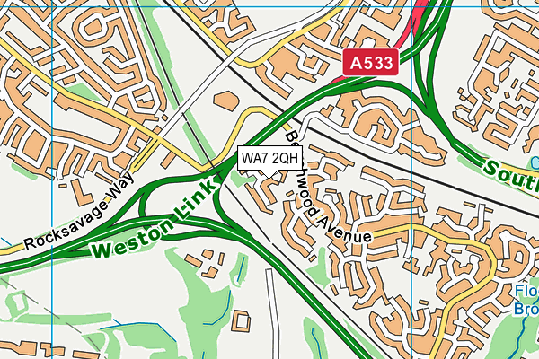 WA7 2QH map - OS VectorMap District (Ordnance Survey)