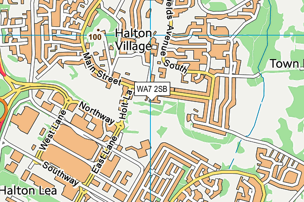 WA7 2SB map - OS VectorMap District (Ordnance Survey)