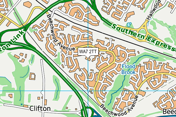 WA7 2TT map - OS VectorMap District (Ordnance Survey)