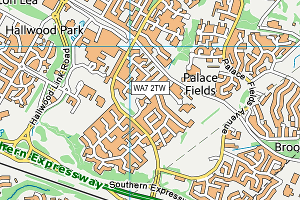 WA7 2TW map - OS VectorMap District (Ordnance Survey)