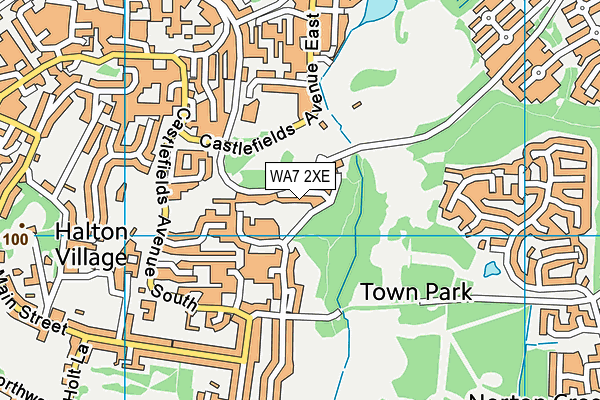 WA7 2XE map - OS VectorMap District (Ordnance Survey)