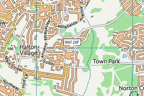 WA7 2XF map - OS VectorMap District (Ordnance Survey)