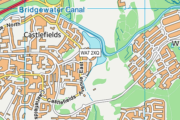 WA7 2XQ map - OS VectorMap District (Ordnance Survey)