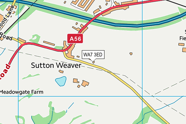 Sutton Hall Golf Club (Closed) map (WA7 3ED) - OS VectorMap District (Ordnance Survey)