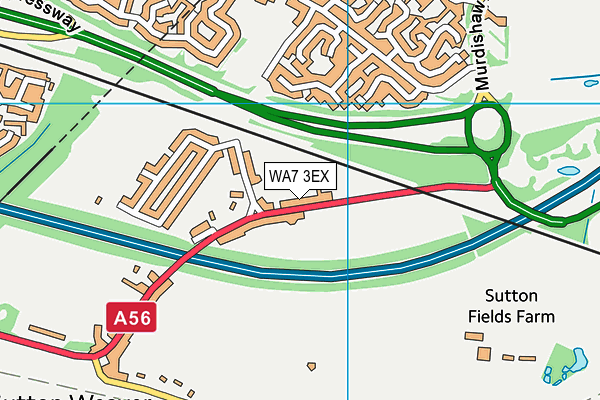 WA7 3EX map - OS VectorMap District (Ordnance Survey)