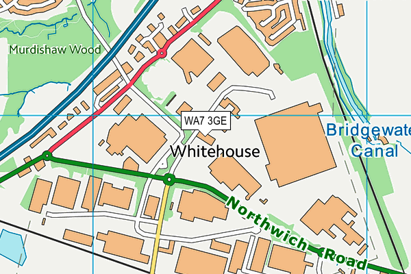 WA7 3GE map - OS VectorMap District (Ordnance Survey)