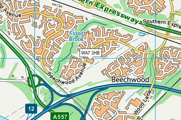 WA7 3HB map - OS VectorMap District (Ordnance Survey)