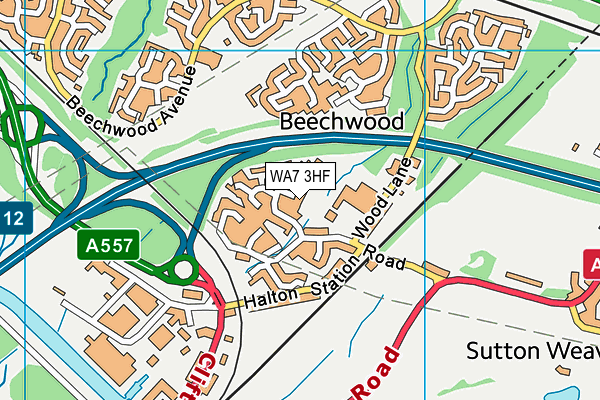 WA7 3HF map - OS VectorMap District (Ordnance Survey)