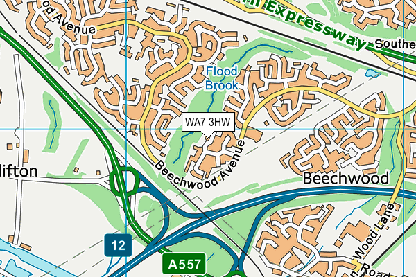 WA7 3HW map - OS VectorMap District (Ordnance Survey)