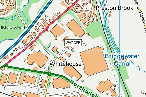 WA7 3PE map - OS VectorMap District (Ordnance Survey)