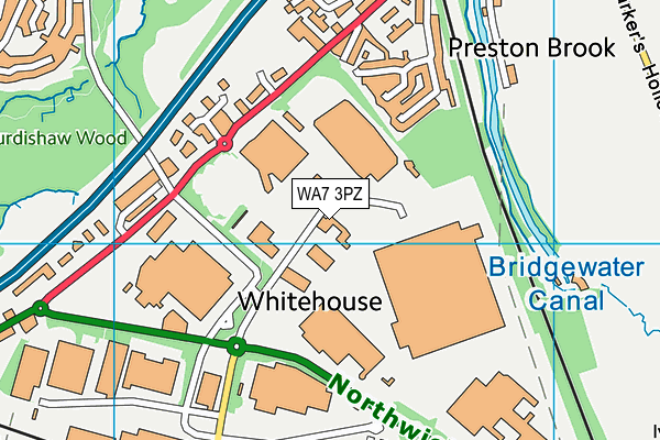 WA7 3PZ map - OS VectorMap District (Ordnance Survey)