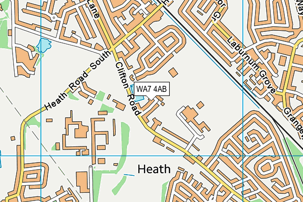 WA7 4AB map - OS VectorMap District (Ordnance Survey)