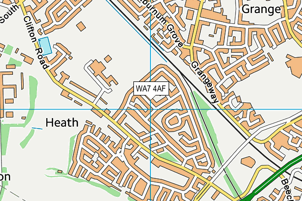 WA7 4AF map - OS VectorMap District (Ordnance Survey)