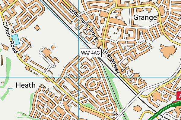 WA7 4AG map - OS VectorMap District (Ordnance Survey)