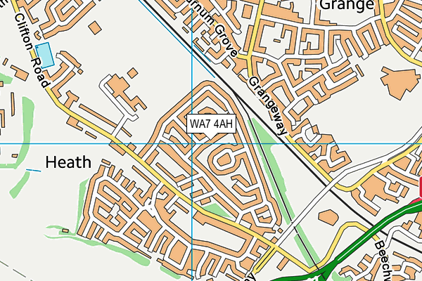 WA7 4AH map - OS VectorMap District (Ordnance Survey)
