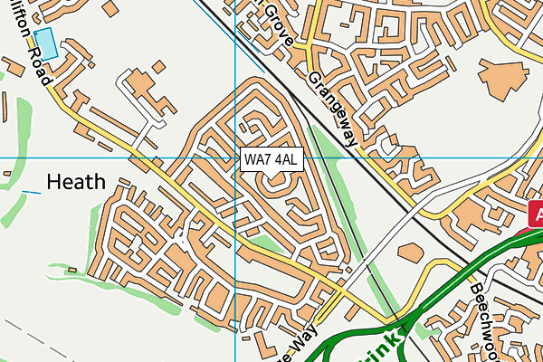 WA7 4AL map - OS VectorMap District (Ordnance Survey)