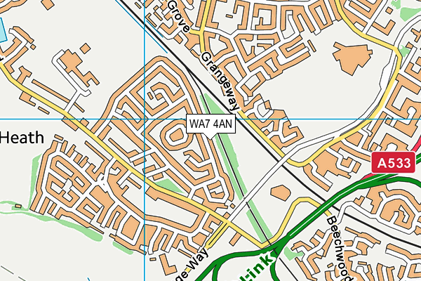 WA7 4AN map - OS VectorMap District (Ordnance Survey)