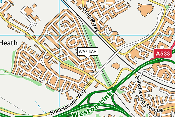 WA7 4AP map - OS VectorMap District (Ordnance Survey)
