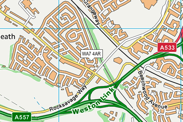 WA7 4AR map - OS VectorMap District (Ordnance Survey)