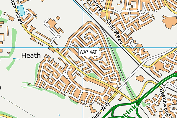 WA7 4AT map - OS VectorMap District (Ordnance Survey)