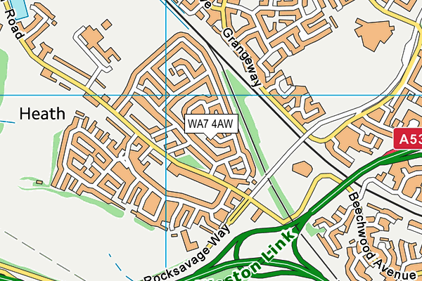 WA7 4AW map - OS VectorMap District (Ordnance Survey)