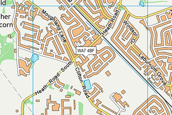 WA7 4BF map - OS VectorMap District (Ordnance Survey)