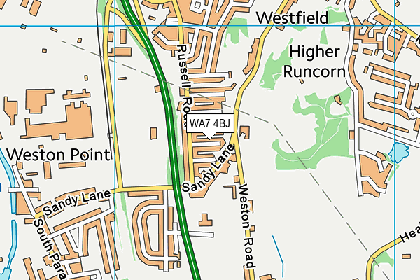 WA7 4BJ map - OS VectorMap District (Ordnance Survey)
