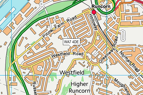 WA7 4DE map - OS VectorMap District (Ordnance Survey)