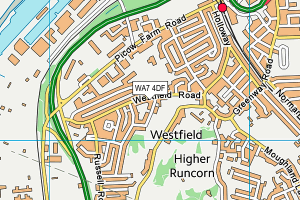 WA7 4DF map - OS VectorMap District (Ordnance Survey)