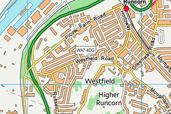 WA7 4DG map - OS VectorMap District (Ordnance Survey)
