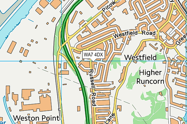 WA7 4DX map - OS VectorMap District (Ordnance Survey)