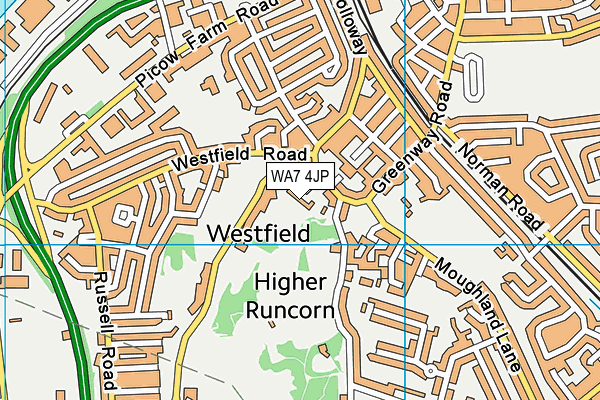 WA7 4JP map - OS VectorMap District (Ordnance Survey)