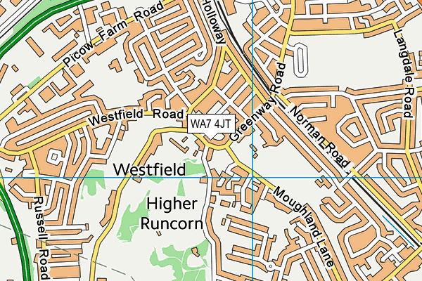 WA7 4JT map - OS VectorMap District (Ordnance Survey)